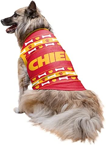 NFL Kansas City Chiefs Pet Dog Лек Пуловер Пуловер Среден Размер