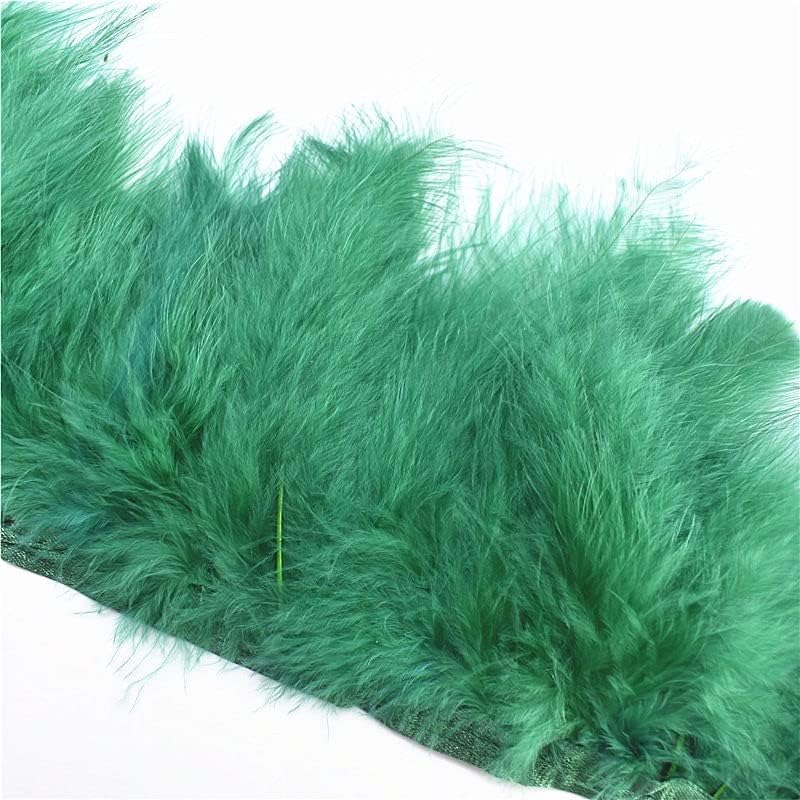 TTNDstore 10 ярда Тъмно зелена лента с покритие от пера от Марабу/Фазан 10-15 см, Декоративни Пера За бижута, пера