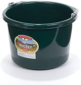 Пластмасова кофа за храна на животни (зелено) - Малко се Надига кръгла пластмасова кофа за храна с метална дръжка (8 литра / 2 литра) (инв. № P8GREEN6)