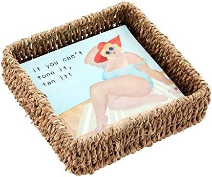 Комплект Кърпички за коктейли Mud Pie Pool Lady, Тан It, 6 x 6