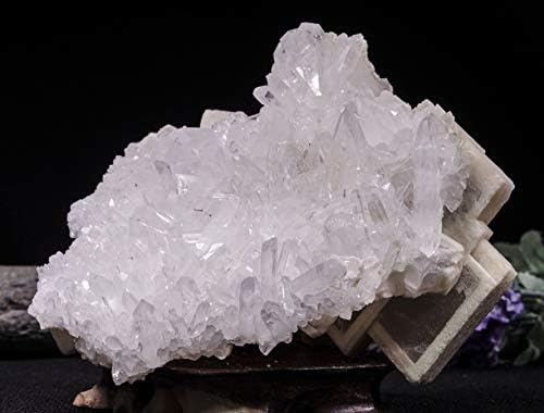 голям Натурален Прозрачен Зонированный доломит yippee се Увеличава с Касетъчни Кристален кварц / Проба Прозрачен кристал
