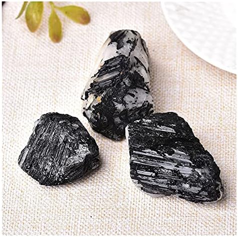 SEEWOODE AG216 1 бр. Натурален черен кристали Турмалин Естествен камък, Кварц Необработени Кристали Проба планински