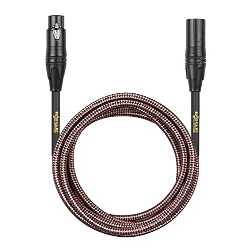 Микрофон кабел Clef Audio Labs XLR Male - XLR Female, 10 Фута, Черен Корпус с алуминиеви, Медни плитка, Позлатени