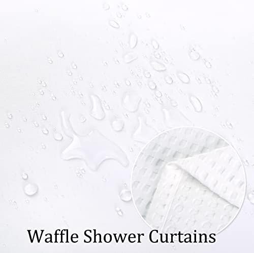 Завеси за душ CAREMEE Waffle Wave с чиста Дебела кърпа, Завеси за душ за Баня, Водоустойчиви и Пере Пердета за баня, Хотелски
