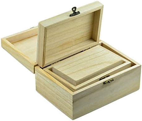 Anncus 3шт Дървена Кутия, Недовършена Дървен Калъф За Съхранение на Бижута направи си САМ Занаятите Приспособления