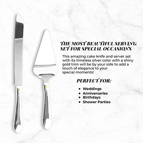 Сервировочный нож за торта и Сервировочный набор от неръждаема стомана - Комплект за сервиране на торта С Зазубренным нож за
