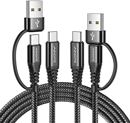 Кабел за зарядно устройство AINOPE USB C [2 комплекта, 6,6 фута] Най-новата актуализация на 60 W USB кабел C-C USB