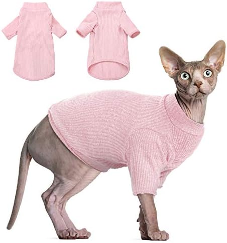 Риза за Безволосых котки DENTRUN Sphynx, Пуловери с ръкави за коте, Дишаща Пуловер с яка за котки, Очарователен Дрехи