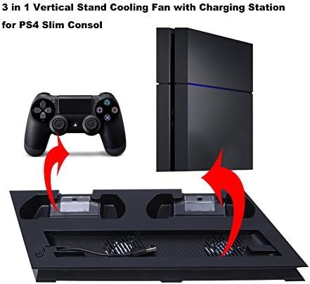 WinnerEco 3 в 1 Вертикална Поставка за PS4 Охлаждащ Вентилатор зарядно устройство за Тънка Конзола PS4