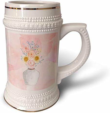 3dRose 3dRose - Розочка - Цветя - Голи Рози И ваза за тях - чаша за стейна на 22 унция (stn-361903-1)