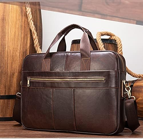 Чанта от орехово дърво, Мъжка чанта на рамото, Лаптоп и за документи, Бизнес портфейл, Мъжки Работна Офис чанта (Цвят: кафяв, размери: 39x28 см)