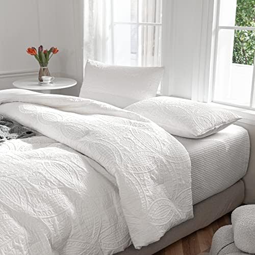 Бял комплект одеяла кралски размери за цар размер легла, Спално бельо в стил бохо, Модерен геометричен Дизайн Средата