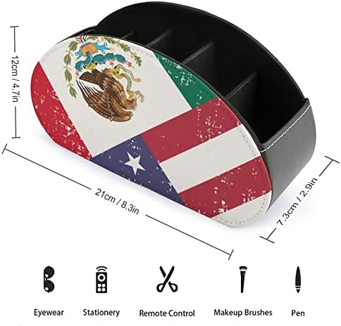 Ретро Кожен Държач на Дистанционното Управление с Флага на Мексико, САЩ, Забавен Кутия За съхранение на Caddy,