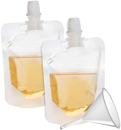 За многократна употреба Бели Найлонови торбички за напитки с частичен морски нос Muka 50 БР 1,75 грама с Фуния, Чучур 0,32 инча