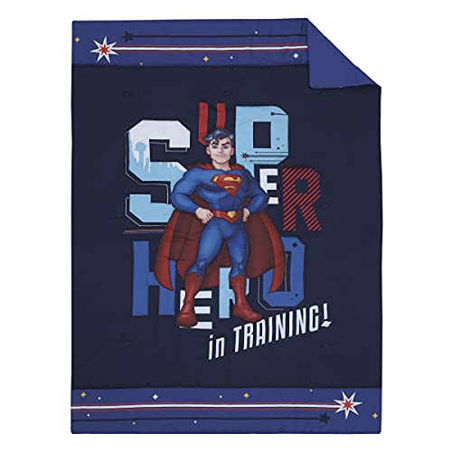 Комплект спално бельо за деца Everything Kids Супермен Super Hero в тренировъчен стил със синьо и червено икона от 4 теми