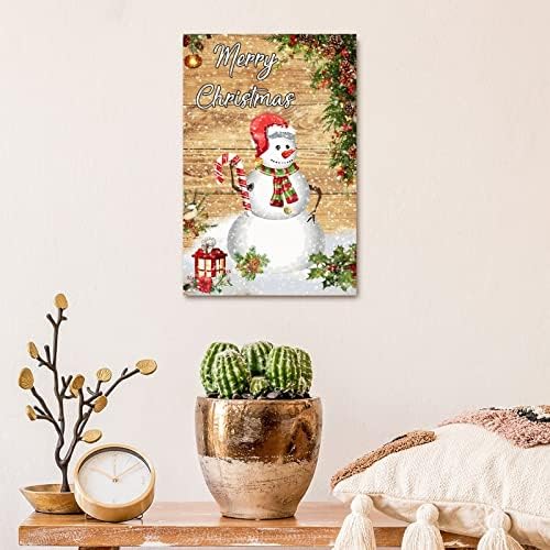 Зимния, Снежен човек Дървена Табела Коледен Декор на Фермерска къща Знак Снежинка Борови Шишарки, Плодове Птица Дървена Табела