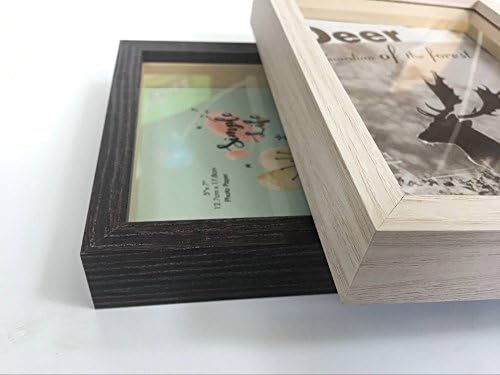 Рамка за скрито чекмедже размери 5x7 инча - Витрина - (Лесно заменяемая снимки) със стъклен преден панел за настолни и стенни