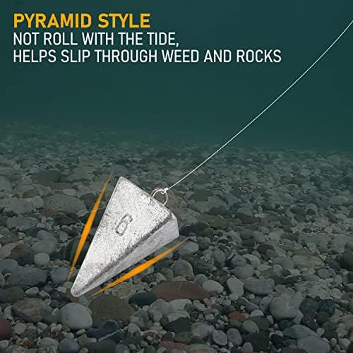 Dr.Fish 5 Опаковки Пирамидална Зареден с 30 Релси Земи Оловни Риболовни Земи за Сърфиране Слайдер Печати Статистическа