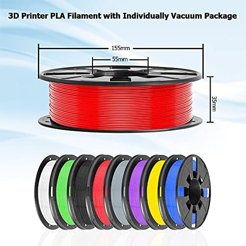 8 Опаковки направления за 3D-принтер PLA, Конци за 3D печат Dveda 1,75 мм, общо 2 кг, 8 цвята, точност +/- 0,03 мм, широко съвместима