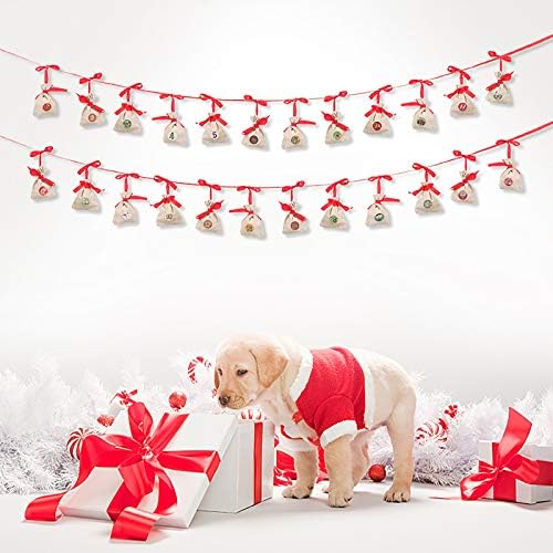 XUnion kOk2UP Коледен Календар 24 Дни Броене Висящи Подарък Пакети за Коледа Домашен интериор
