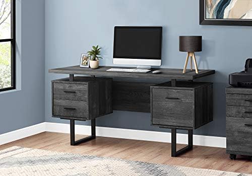 Monarch Specialties в модерен Стил -бюро за дома и офиса с чекмеджета и Метални крака Компютърна часа, 60 L, от