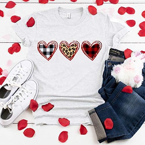 Дамска тениска на Свети Валентин с участието на любов, тениска с къс ръкав, ежедневни тениски с кръгло деколте, върхове