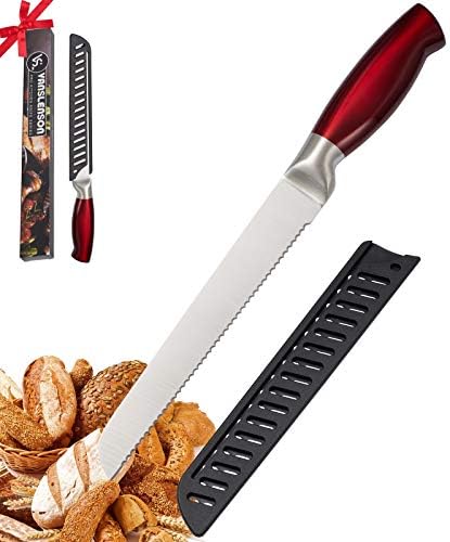Комплект кухненски Ножове VSL VANSLENSON, Нож за почистване на зеленчуци, 8 Назъбен Нож за Хляб, красива Червено