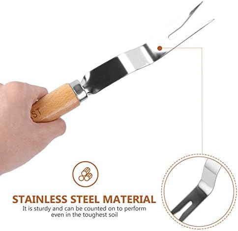 Професионален инструмент за плевене DOITOOL Ръчно плевене с дървена дръжка от неръждаема стомана (инструмент