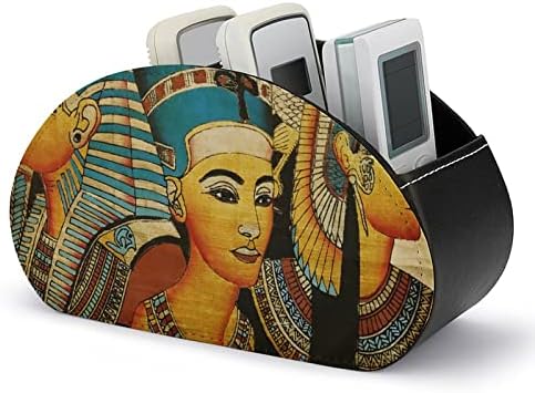 Ретро Древнеегипетское Изкуство Изкуствена Кожа Притежателите на Дистанционното Управление на Телевизор Офис Кутия За Съхранение на Настолен Органайзер с 5 Отде?