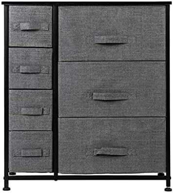 MIAOHY Шкаф с 7 Чекмеджета Мебели за дома Кула за Съхранение на Мебели за Спални, Антре, Кабинет, Организация на офиса, Стоманена Рамка, Дърво (Цвят: D)