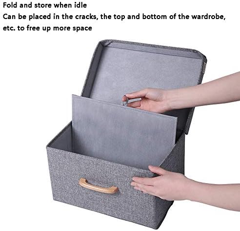 WKK-PB Кутия за съхранение в гардероба, Чекмеджето за съхранение на Тъканната Домакински Сгъване на дрехи Добра пропускливост на въздуха, лесно е деформиран, Сив 28x22x30