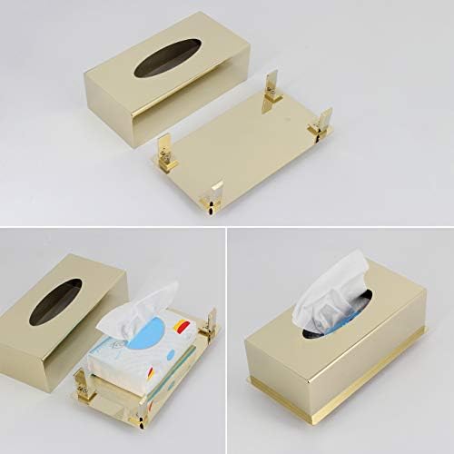 Правоъгълен Капак кутии за салфетки kimzcn - Матово Покритие от хартия от неръждаема Стомана с Циркониевым злато PVD, Модерен