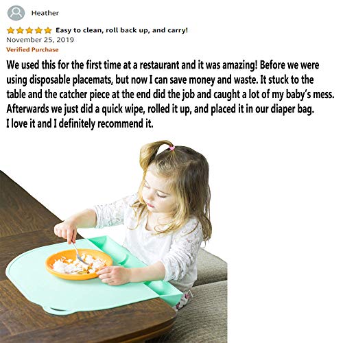 Набор от Смучат чинии и мисок UpwardBaby за деца с Мятной Кърпа за улавяне на храна