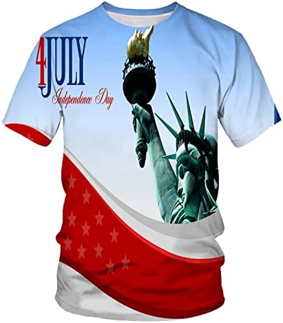 2023 Нови Мъжки Тениски С Къс Ръкав Ежедневни Реколта Тениска с 3D Дигитален Печат в Деня на Независимостта, Тренировочная Памет