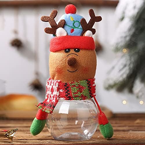 Syneyper Коледна Банка за Бонбони Светлобежов Коледен Снежен човек Старецът Подарък Кутия За Възрастни и Деца Кукла е Подарък