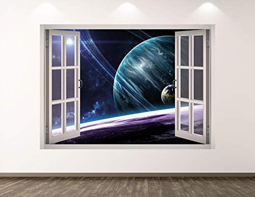 Западна Планинска Planet Стикер За стена, Арт Декор на 3D Прозореца Космическа Galaxy Стикер Рисувани Стенни Детска Стая