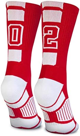 Чорапи за екипажа с Индивидуален номер екип ChalkTalkSPORTS | Спортни Чорапи за младежи и Възрастни Червено | Изберете Вашия