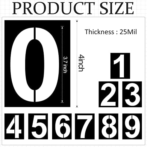 4-Инчов Набор от Шаблони с номера от Пластмасови Листове С Номера за Многократна употреба Цифрови Шаблони Шаблон