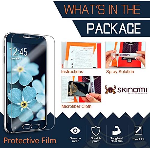 Кожата на цялото тяло от полиран алуминий Skinomi, съвместима с Samsung Galaxy Z Flip 3 (пълно покритие) TechSkin с Антипузырьковой Прозрачно Фолио За защита на екрана