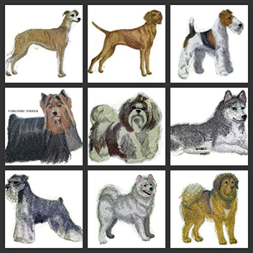 Невероятни портрети на кучета по поръчка [приемането бърз лек танц], Бродирани желязо нашивке [5 x 4] Произведено