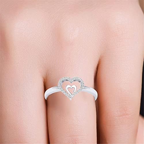 Сватбена и помолвочные пръстен дамски пръстен Gif с диаманти креативни бижута-Годежни пръстени с любовта от сърце на сърце
