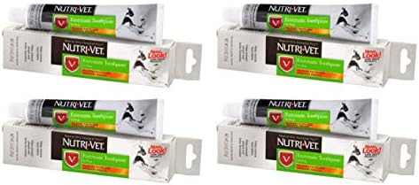 Nutri-Vet 4 опаковки ензимна паста за зъби за кучета, 2,5 грама всяка, с вкус на пиле