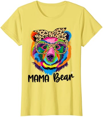 Тениска с Превръзка на Главата в Леопард Очила Мама teddy bear Ден на майката 2022