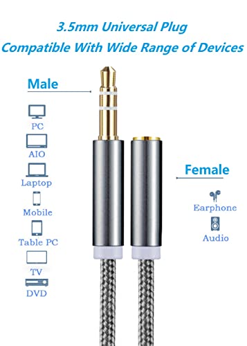 Cotchear 3.5 мм Аудио Кабел-удължител за мъже и жени 3,3 ft/1 м аудио кабел за Кола AUX Аудио Порт за слушалки, слушалки,