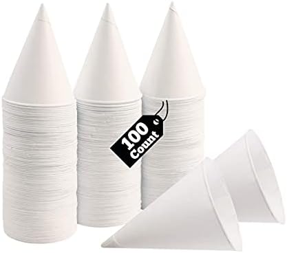 Чаши Smygoods White Paper Cone 4,5 Грама, Брой Чаши Snow Cone 100 бр.,