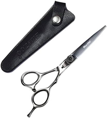 ABOOFAN) Инчовите Плоски Ножици за Подстригване от Неръждаема Стомана Кожен Калъф за Фризьорски Салон (Scisors