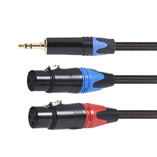 Двойна стереомикрофонный кабел XLR-3,5 мм, 2 XLR конектор за свързване към 1/8-инчов широк мини-конектора SKAPADEN -