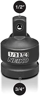 Ударни адаптер NEIKO 30237A 3/4 Женски-1/2мъжки и Sunex 2302, който има 1/2 Инча, Ударни адаптер 1/2 Женски x 3/4 мъжки, стоманата Cr-Mo, Топката хонорар, Тънки квадратен край, Отговаря на