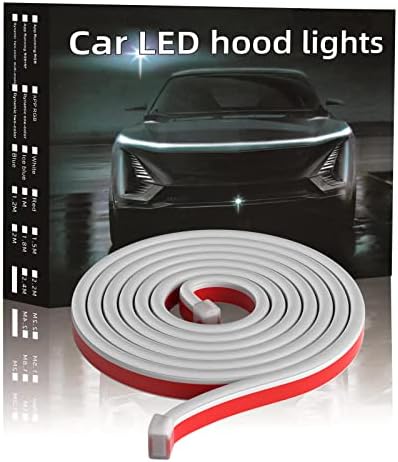 Гъвкава светлинна ивица на предния капак на колата, 79 Инча Динамичен led дневни ходова фенер за лек автомобил, камион, suv (бяла светлина) - Лесен за инсталиране и е водо