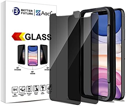 Защитно фолио AACL Privacy Glass Screen Protector за iPhone 11 / XR, 6,1 инча, изработени от закалено стъкло за защита от шпионски, 2 опаковки